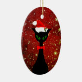 Merry Meowmas Mitte des Jahrhunderts Moderne 2019  Keramik Ornament (Rechts)