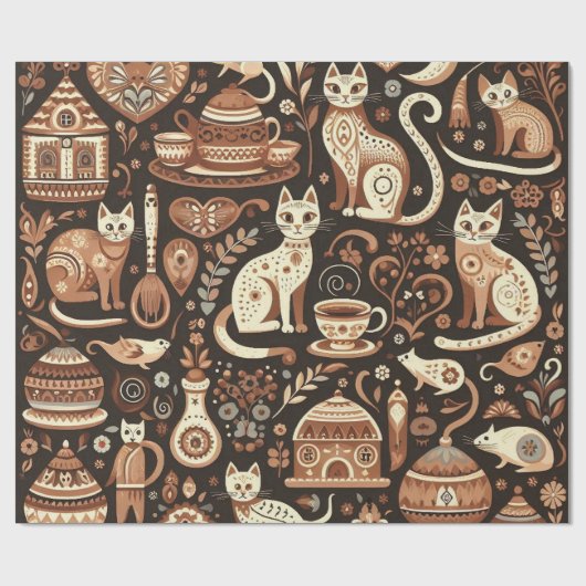 Merry Meows Geschenkpapier (Flach)