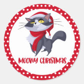 Merry Meowy Christmas Cat Sticker (Vorderseite)