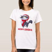 Merry Meowy Christmas Cat T - Shirt (Vorderseite)