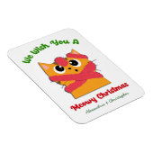 Merry Meowy Weihnachtskatze Urlaub personalisieren Magnet (Rechte Seite)