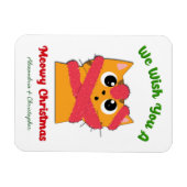 Merry Meowy Weihnachtskatze Urlaub personalisieren Magnet (Horizontal)