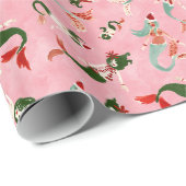 MERRY MERMAIDS PINK GESCHENKPAPIER (Rolleneckpunkt)