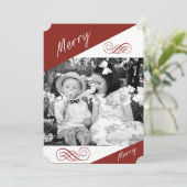 Merry, Merry Custom Foto Card Feiertagskarte (Stehend Vorderseite)