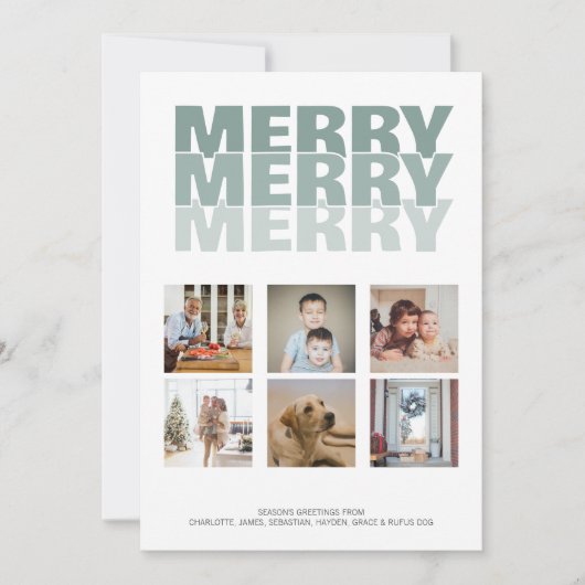 Merry Merry Foto Weihnachten Personalisiert (Vorderseite)