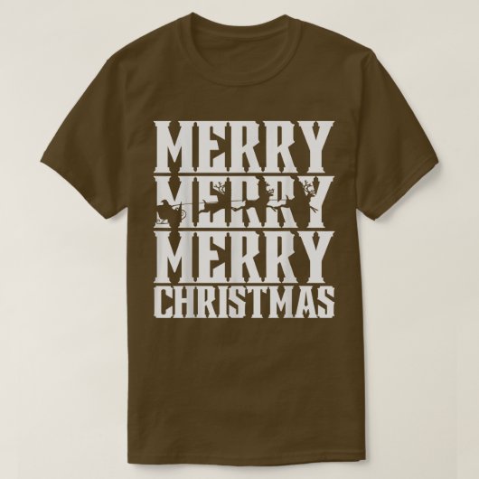 Merry Merry Frory Christmas Santas Sleigh & Flying T-Shirt (Design vorne)