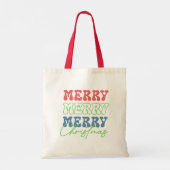 Merry Merry Frory Retro Typografie Tragetasche (Rückseite)