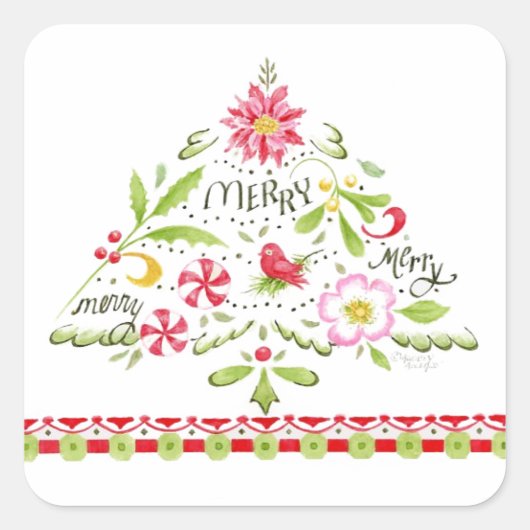 Merry Merry Frory Weihnachtsbaum Stickers (Vorderseite)