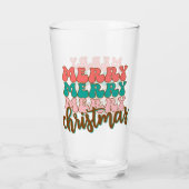 Merry Merry Frory Weihnachtstypografie Glas (Rückseite)