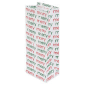 Merry Merry Geschenktüte Für Weinflaschen (Rückseite Schrägansicht)