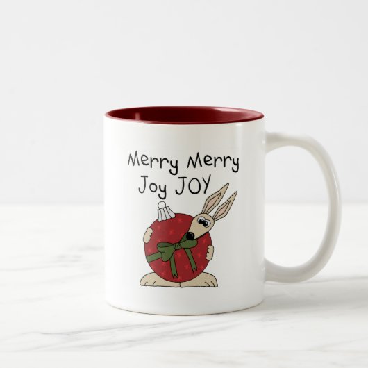 Merry Merry Joy Joy Tshirts und Geschenke Zweifarbige Tasse (Rechts)