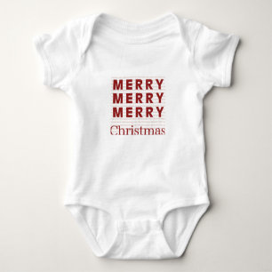 Merry, Merry, Merry, Christmas Baby Bodysuit Baby Strampler