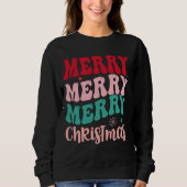 Merry Merry Merry Christmas Retro Sweatshirt (Vorderseite)