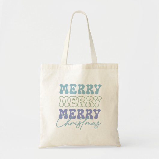 Merry Merry Merry Christmas Retro Typography Tragetasche (Vorne)
