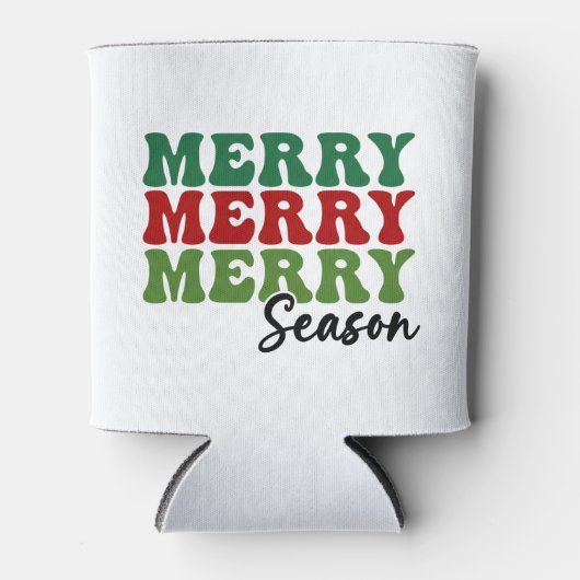 Merry Merry Merry Season - Retro Holiday Art Dosenkühler (Vorderseite)