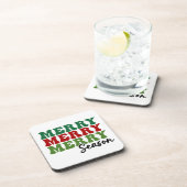 Merry Merry Merry Season - Retro Holiday Art Getränkeuntersetzer (Rechte Seite)