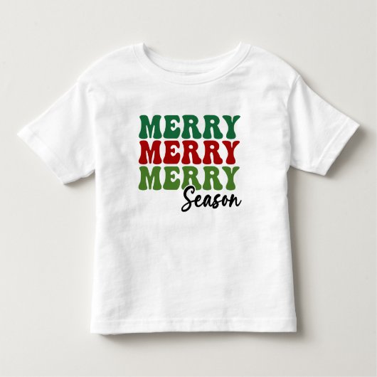 Merry Merry Merry Season - Retro Holiday Art Kleinkind T-shirt (Vorderseite)