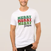 Merry Merry Merry Season - Retro Holiday Art Tri-Blend Shirt (Vorderseite)
