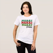 Merry Merry Merry Season - Retro Holiday Art Tri-Blend Shirt (Vorderseite voll)