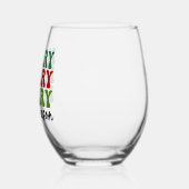 Merry Merry Merry Season - Retro Holiday Art Weinglas Ohne Stiel (Links)