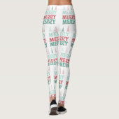 Merry Merry Merry with Pastel Boho Christmas Trees Leggings (Rückseite)