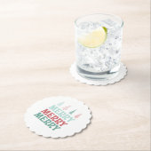 Merry Merry Merry with Pastel Boho Christmas Trees Untersetzer (Vor Ort)