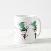 "Merry Merry" Weihnachts-Elf Top Hat Kaffeetasse (VorderseiteRechts)