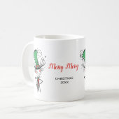 "Merry Merry" Weihnachts-Elf Top Hat Kaffeetasse (Vorderseite Links)