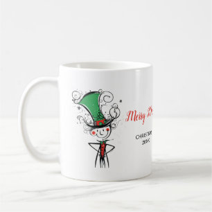 "Merry Merry" Weihnachts-Elf Top Hat Kaffeetasse