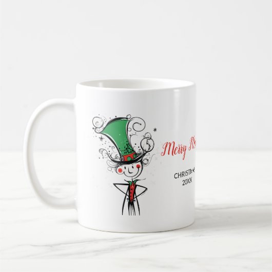 "Merry Merry" Weihnachts-Elf Top Hat Kaffeetasse (Links)