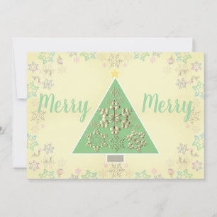 "Merry Merry" Weihnachtsbaum & Schneeflocken Feiertagskarte