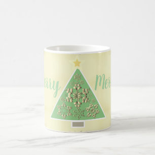 "Merry Merry" Weihnachtsbaum & Schneeflocken Kaffeetasse