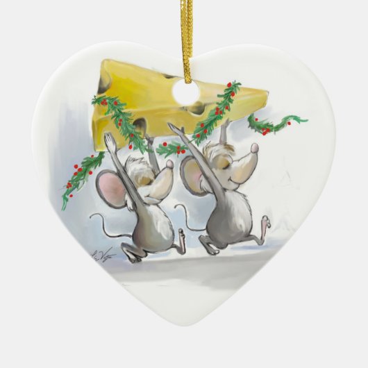 Merry Mice Mic & Mac Heart Ornament (Vorne)