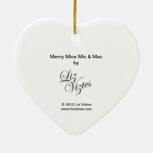 Merry Mice Mic & Mac Heart Ornament (Hinten)