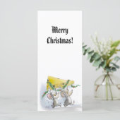 Merry Mice Mic & Mac Holiday Lesezeichen (Stehend Vorderseite)