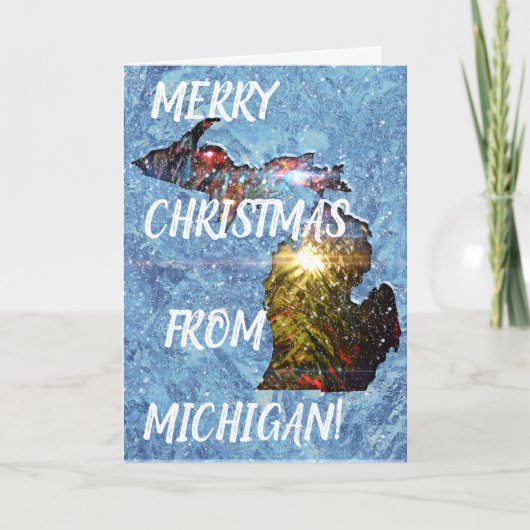 Merry Michigan Christmas Feiertagskarte (Vorderseite)