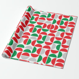 Merry Mid Century Holiday Tiles Geschenkpapier