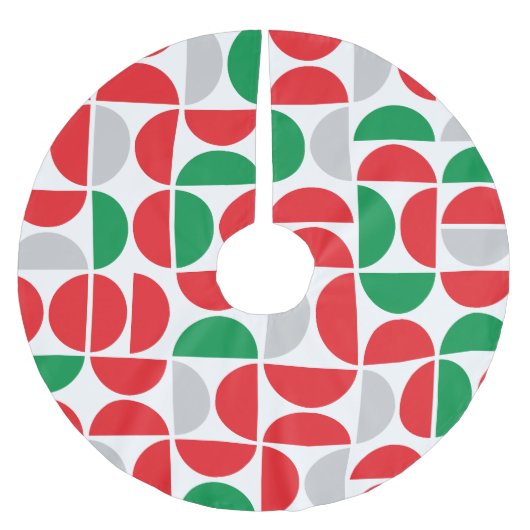 Merry Mid Century Holiday Tiles Polyester Weihnachtsbaumdecke (Vorderseite)