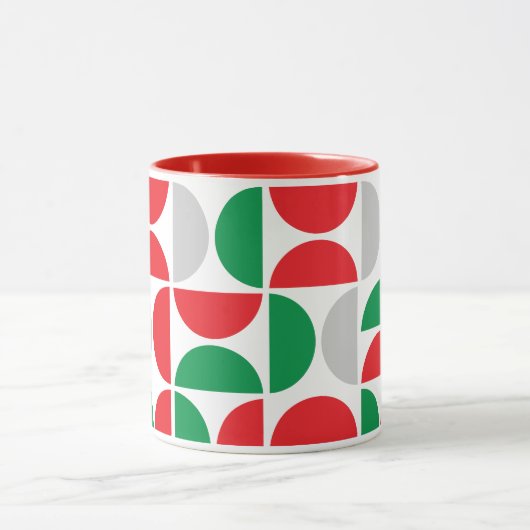 Merry Mid Century Holiday Tiles Tasse (Zentrum)
