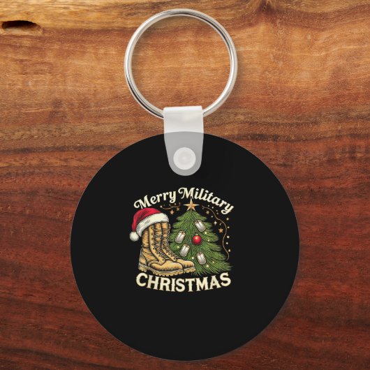 Merry Military Christmas Festive Military Boots &a Schlüsselanhänger (Vorderseite)