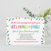 Merry Mingle und Jingle Christmas Lights Party Einladung (Stehend Vorderseite)