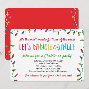 Merry Mingle und Jingle Christmas Lights Party Einladung