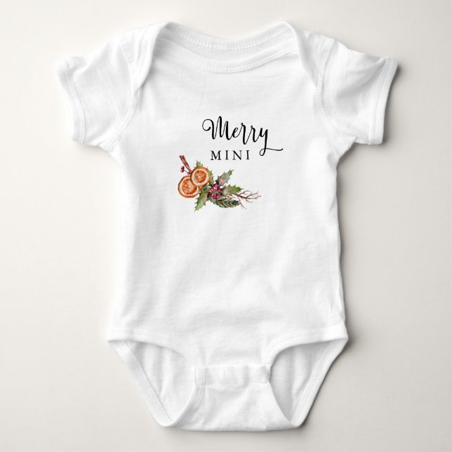 Merry Mini Christmas Baby Strampler (Vorderseite)