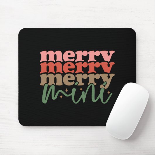 Merry Mini Retro Groovy Christmas Holidays Toddler Mousepad (Mit Mouse)