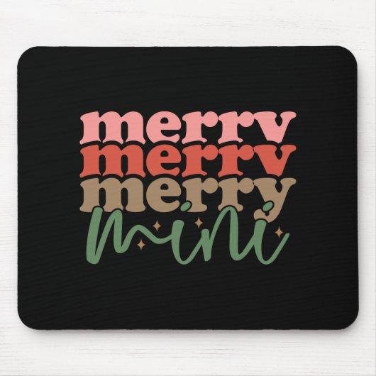Merry Mini Retro Groovy Christmas Holidays Toddler Mousepad (Vorne)