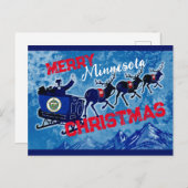 Merry Minnesota Fahne Weihnachtspostkarte Feiertagspostkarte (Vorne/Hinten)