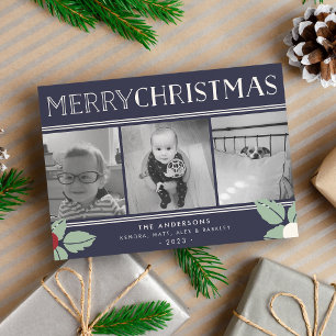 Merry Mistletoe 3 Foto Collage Urlaub Feiertagskarte