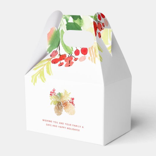 Merry Mistletoe | Anpassbare Wasserfarbe Geschenkschachtel (Rückseite)