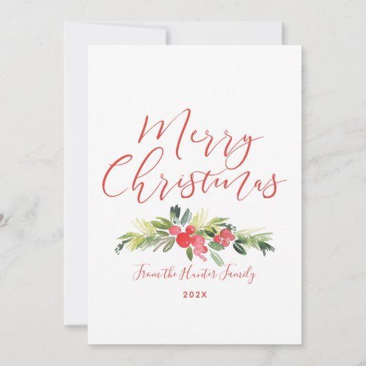 Merry Mistletoe | Aquarell Mitteilungskarte (Vorderseite)