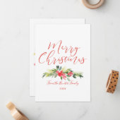 Merry Mistletoe | Aquarell Mitteilungskarte (Vorderseite/Rückseite Beispiel)